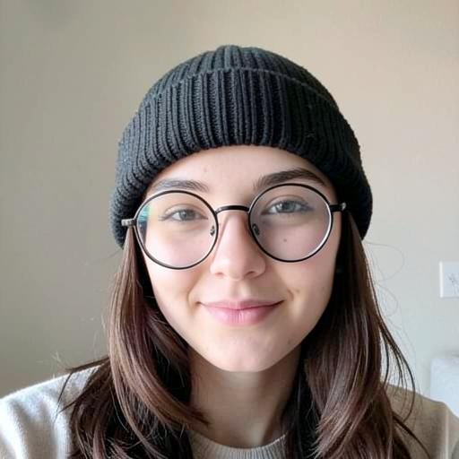 Example player avatar wearing a beanie and round glasses